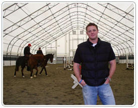 Chris Pack - Inside one of the Thunderbird Show Park Fabric Covered Commercial Equestrian Arenas, Barns & Stables