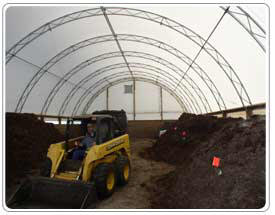 Plenty of room inside compost building